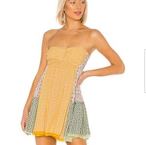 NWT Free People Strapless Across The Sea Dress